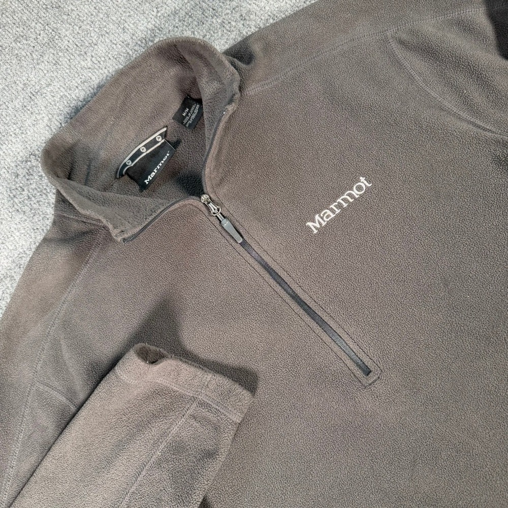 Marmot Mens Quarter Zip Fleece Pullover Charcoal Gray Hiking Jacket M #4250